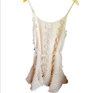 Entro Ruffle Midi Dress Cream